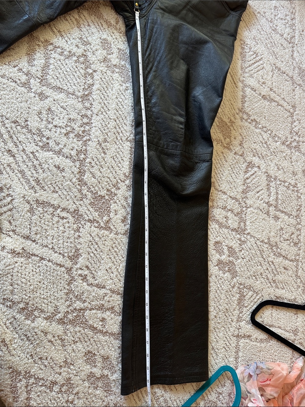 Vintage Co-operative 100% Leather Straight Leg Pants Size 6 Black Lined - Picture 12 of 17